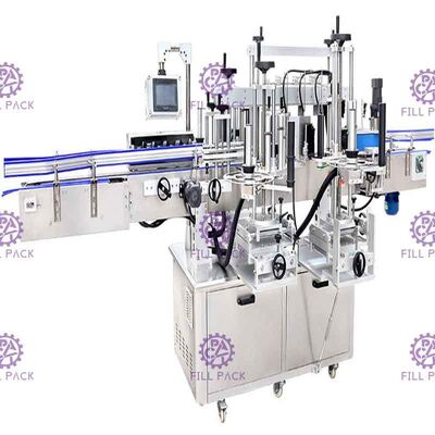 두배 또는 세가지 옆 접착 스티커 병이 레이블러 기계 장비 라인 공장으로 표시합니다