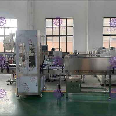 SUS304 바퀴를 가진 뜨거운 충전물 수축 소매 레테르를 붙이는 기계 가동